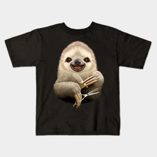 SLOTH THE BARBER Kids T-Shirt